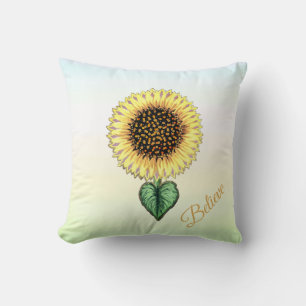 Coussin Tournesol de coeur sur Pastel Shades