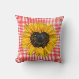 Coussin Tournesol du coeur sur En vichy