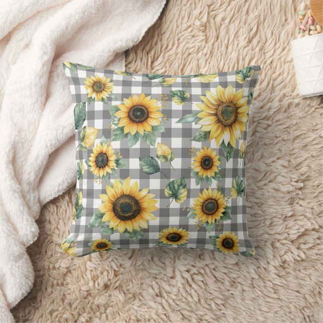 Coussin Tournesol et Gingham Maison de Ferme Rustique  (Couverture)