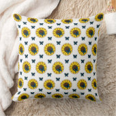 Coussin Tournesol et papillon bleu (Couverture)