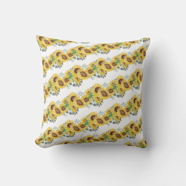 Coussin tournesol, floral, (Recto)