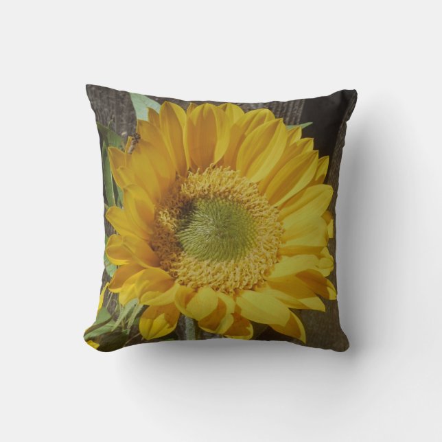 Coussin tournesol jaune d'automne (Recto)