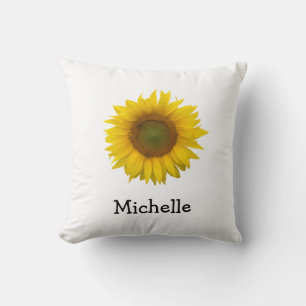 Coussin Tournesol jaune simple personnalisé