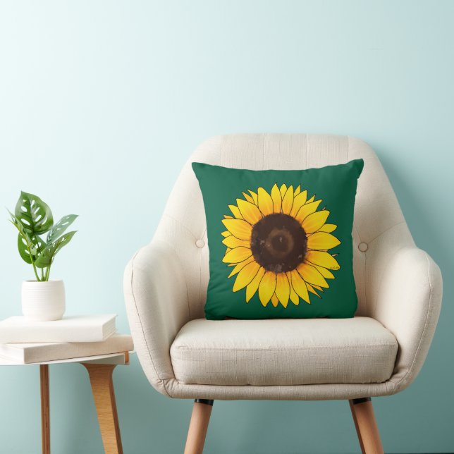 Coussin Tournesol jaune vibrant en fleurs (Chaise)