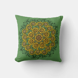 Coussin Tournesol Mandala Nature Lover Tournesols Floral