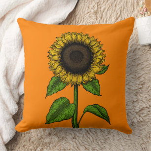 Coussin Tournesol orange