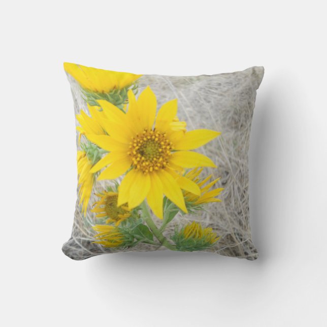 Coussin Tournesol Photographie Nature Jaune clair (Recto)