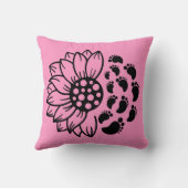 Coussin Tournesol & Pieds de Bébé (Verso)