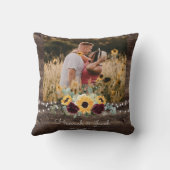 Coussin Tournesol Rustique Mariage Couple photo Fleece Bla (Verso)
