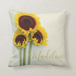 Coussin Tournesol Rustique Or moderne Jaune