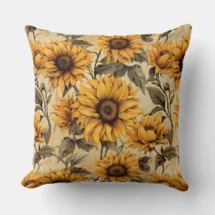 Coussin Tournesol rustique Shabby Chic Fleur Floral