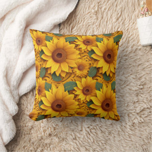 Coussin tournesols 3d