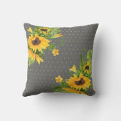 Coussin Tournesols monogrammes Décor gris jaune (Verso)