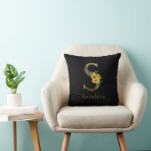 Coussin Tournesols S Lettre Noir et Or  (Chaise)