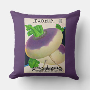 Coussin Tournips de paquets de semences des années 1950