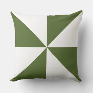 Coussin Tourniquet vert olive et blanc