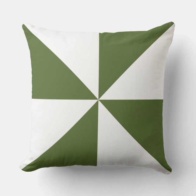 Coussin Tourniquet vert olive et blanc (Recto)