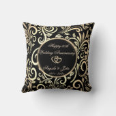 Coussin Tournures dorées, 50e anniversaire de mariage (Verso)