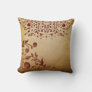 Coussin Tournures Vintage Rouge Élégant