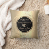 Coussin Tours Floraux Dorés 50e Anniversaire de Mariage (Couverture)