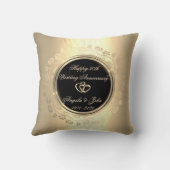 Coussin Tours Floraux Dorés 50e Anniversaire de Mariage (Verso)