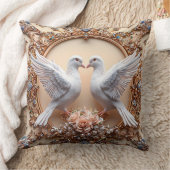 Coussin Tourterelles de mariage oiseaux de l'amour romanti (Couverture)