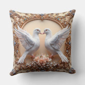 Coussin Tourterelles de mariage oiseaux de l'amour romanti (Verso)