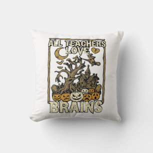 Coussin Tous les enseignants aiment la maison hantée Hallo