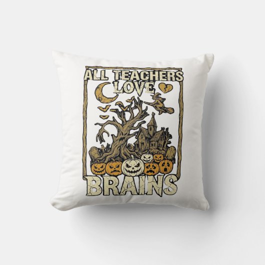 Coussin Tous les enseignants aiment la maison hantée Hallo (Recto)