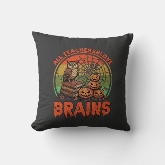 Coussin Tous les enseignants aiment les citrouilles d'Hall (Recto)