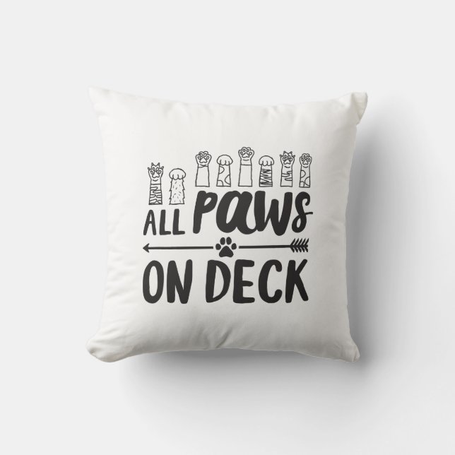 Coussin Tous les pattes sur Deck-Vert Citations de chien c (Recto)