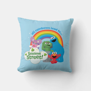 Coussin Tous les Rainbows mènent à Sesame Street