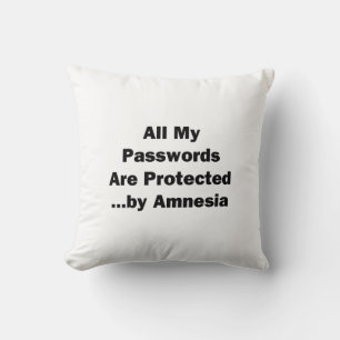 Coussin Tous mes mots de passe sont protégés... par l'amné