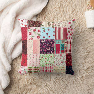 Coussin Tous Motif de la courtepointe rouge cerise 2025