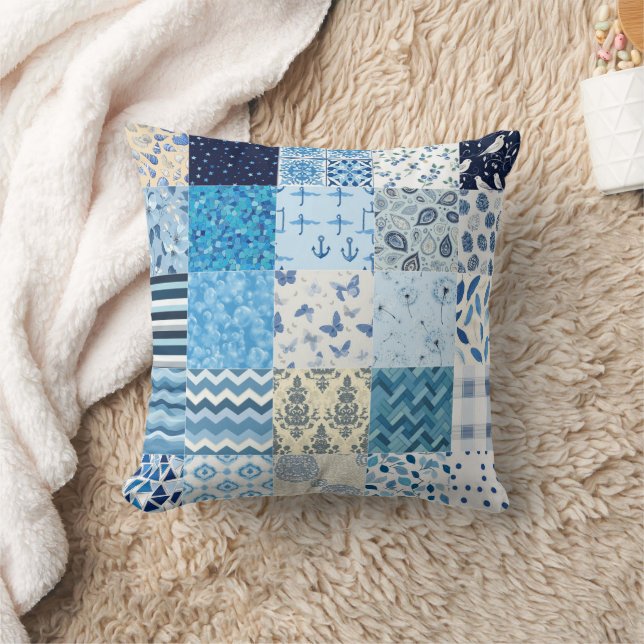Coussin Tous Motif de surface de chèvre bleu 2025 (Couverture)