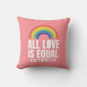Coussin Tout amour est la même fierté LGBT Egalité des dro