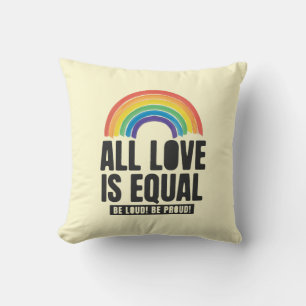 Coussin Tout amour est la même fierté LGBT Egalité des dro