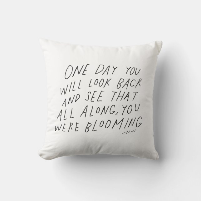 Coussin Tout au long de vous avez fleuri - citation inspir (Recto)