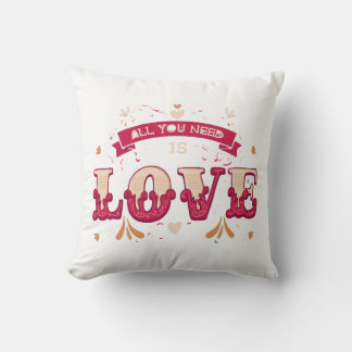 Coussin Tout Ce Dont Vous Avez Besoin Est Amoureux Retro D