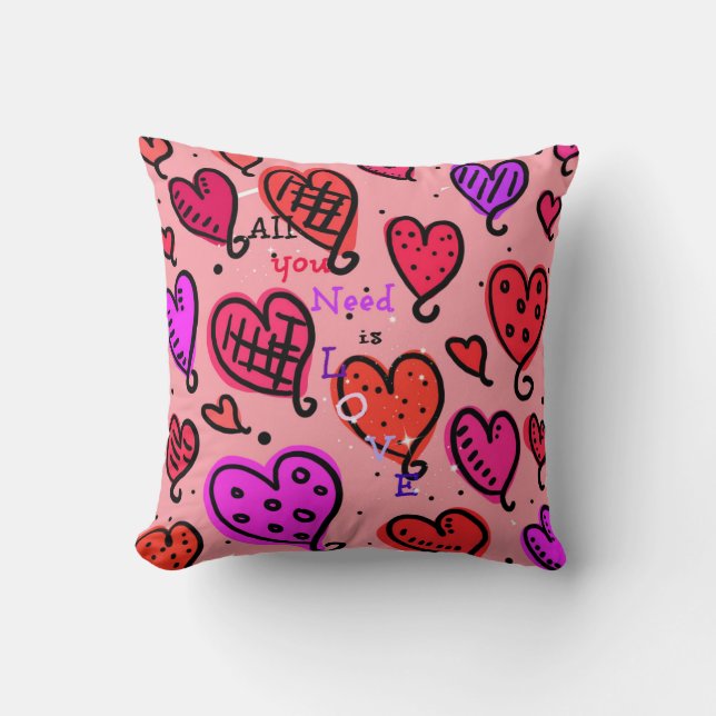 Coussin Tout ce dont vous avez besoin est l'amour (Recto)