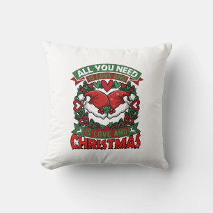 Coussin Tout ce dont vous avez besoin est l'amour Noël Cha