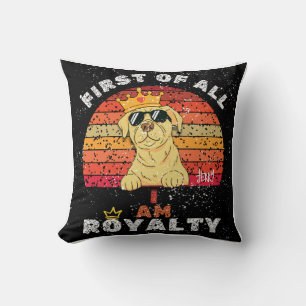 Coussin "Tout d'abord, je suis Pourcentage" Nom du chien p