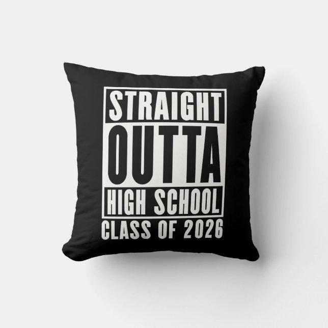 Coussin Tout droit sorti du lycée promotion 2026 (Recto)
