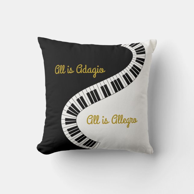 Coussin Tout est Adagio, Tout est Allegro Piano Noël (Recto)