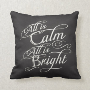 Coussin Tout est calme, tout est Noël lumineux de tableau