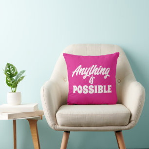 Coussin Tout est Possible Rose Raspberry Chouette Féminin