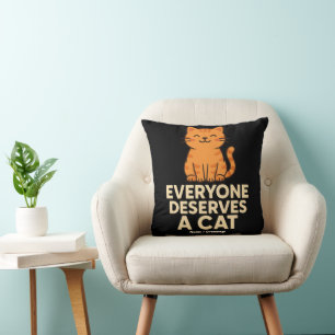 Coussin Tout le monde mérite un chat mignon Orange Tabby C