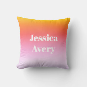 Coussin Tout nom Texte de style rétro-moderne couleur om