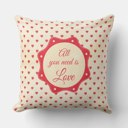 Coussin Tout que vous avez besoin est amour (Recto)