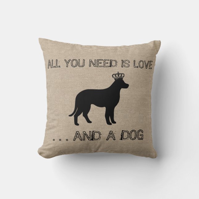 Coussin Tout que vous avez besoin est amour et une toile (Recto)